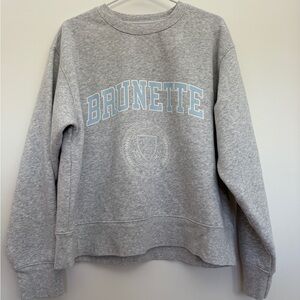 Brunette The Label Gray Crew Neck Sweater